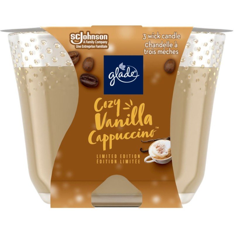 Glade 3-Wick Jar Candle Cozy Vanilla Cappuccino Limited Edition each