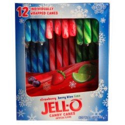 Jell-O Candy Canes Strawberry-Berry Blue-Lime 12’s