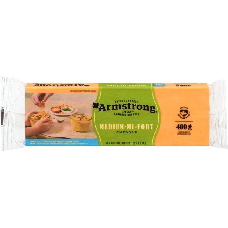 Armstrong Cheese Light Medium Cheddar 400 g