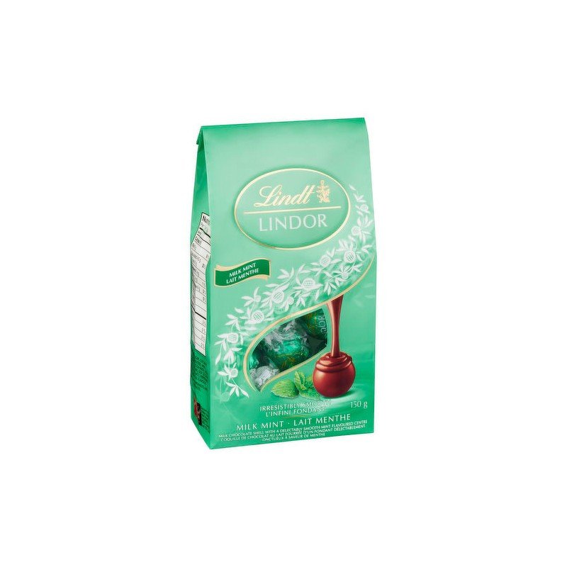 Lindt Lindor Irresistably Smooth Milk Mint Chocolate Bag 150 g