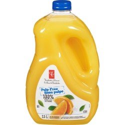 PC 100% Orange Juice Pulp Free 2.5 L