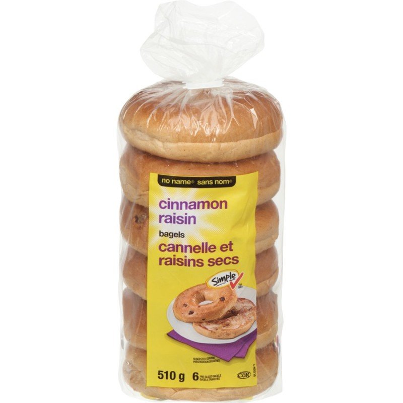 No Name Cinnamon Raisin Bagels 6’s