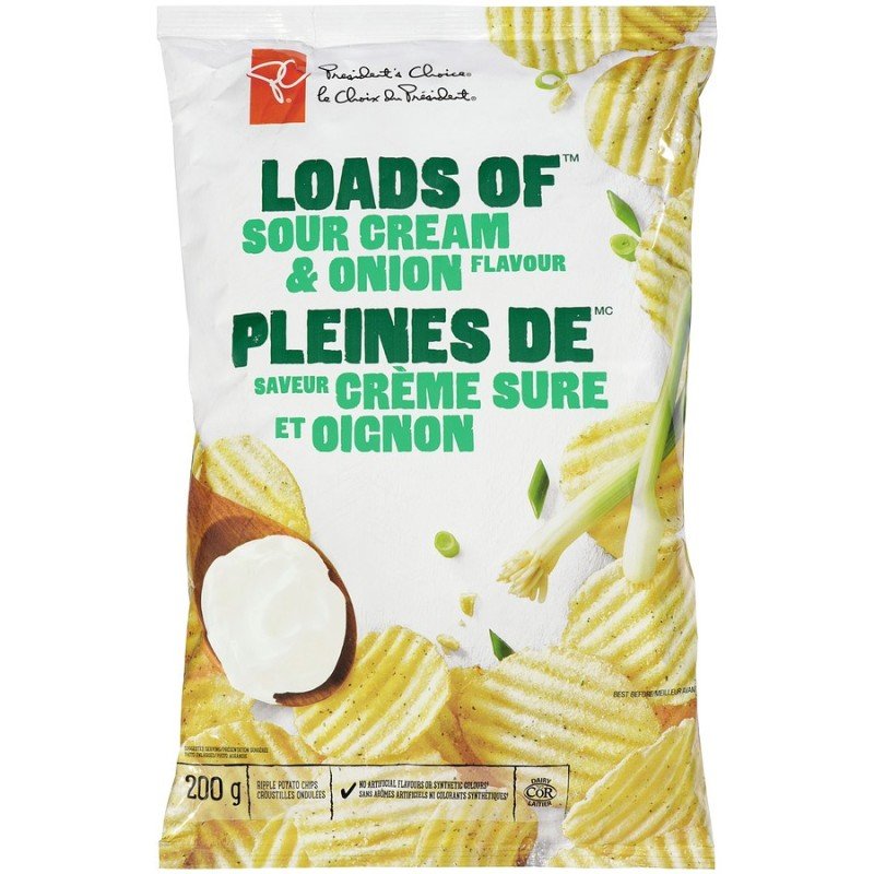 PC Loads of Potato Chips Rippled Sour Cream & Onion 200 g