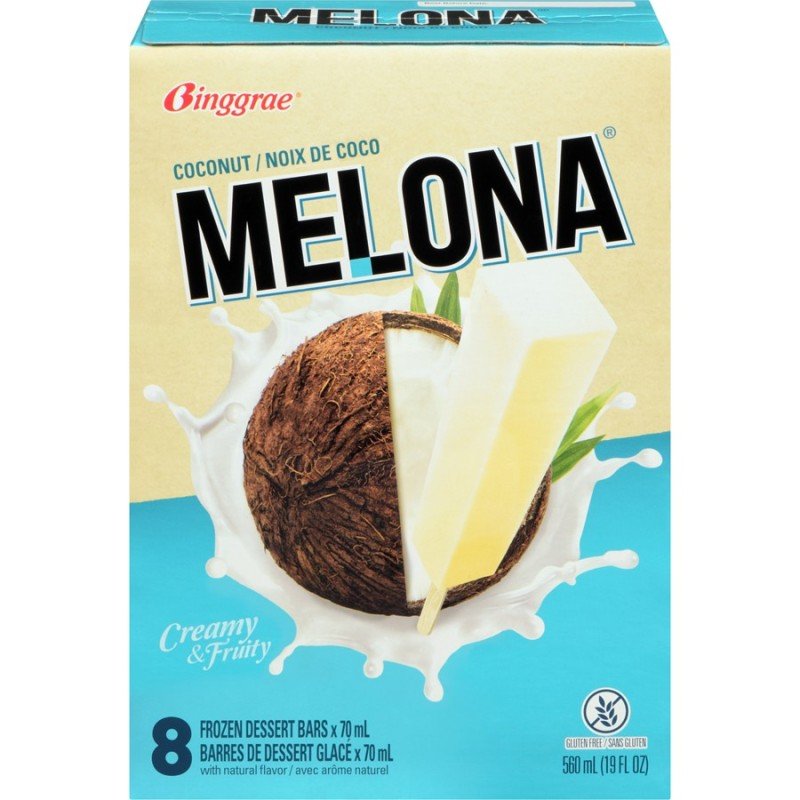 Melona Coconut Flavoured Ice Bars 8 x 70 ml