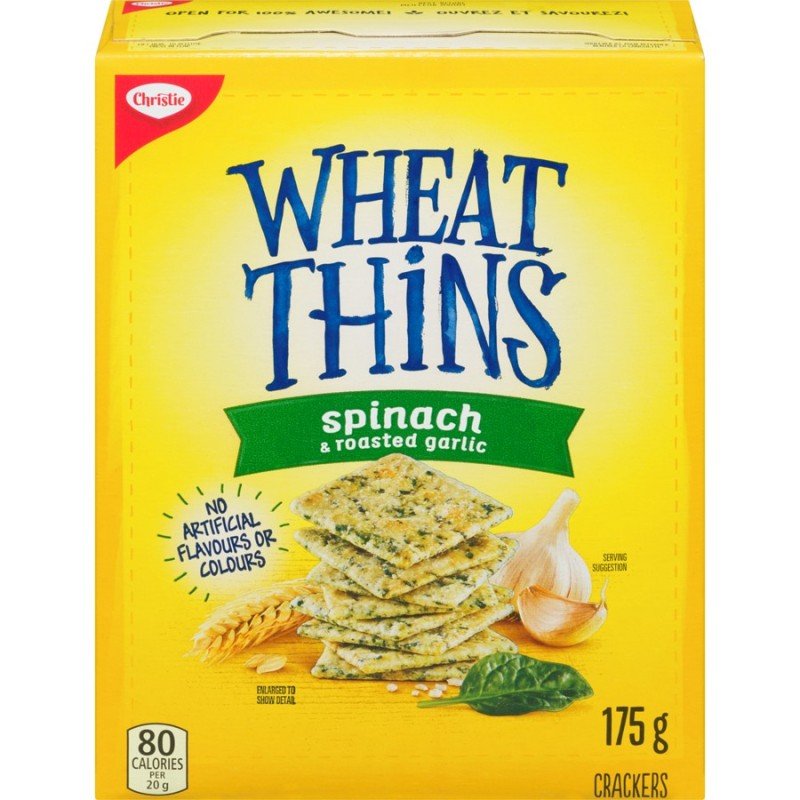 Christie Wheat Thins Spinach & Roasted Garlic 175 g