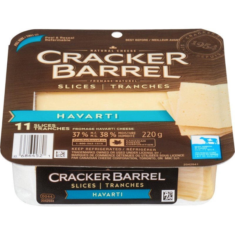 Cracker Barrel Cheese Slices Havarti 11's