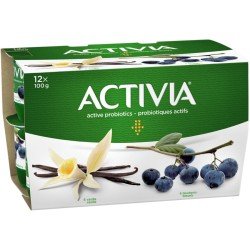 Danone Activia Yogurt Vanilla Blueberry 12 x 100 g