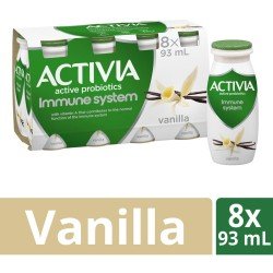 Danone Activia Immune System Probiotic Yogurt Drink 1.5% Vanilla 8 x 93 ml