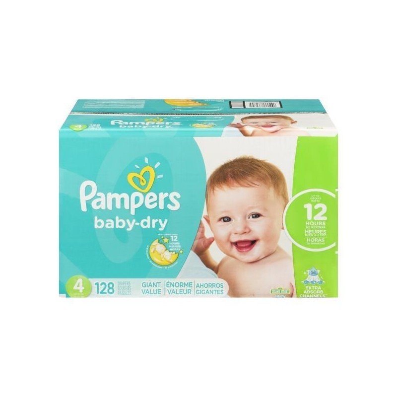 Pampers Baby Dry Diapers Size 4 Giant Value 128's