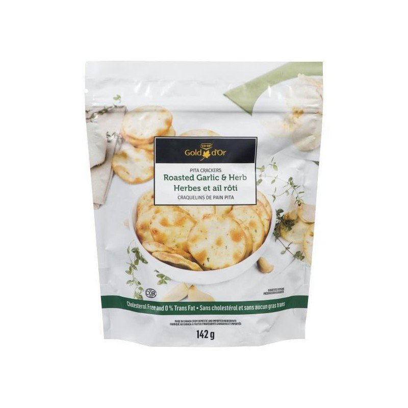 Co-op Gold Pita Crackers Roasted Garlic & Herb 142 g