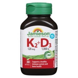 Jamieson Vitamin K2 120 mcg + D3 1000 IU 30’s