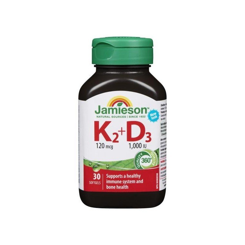 Jamieson Vitamin K2 120 mcg + D3 1000 IU 30’s