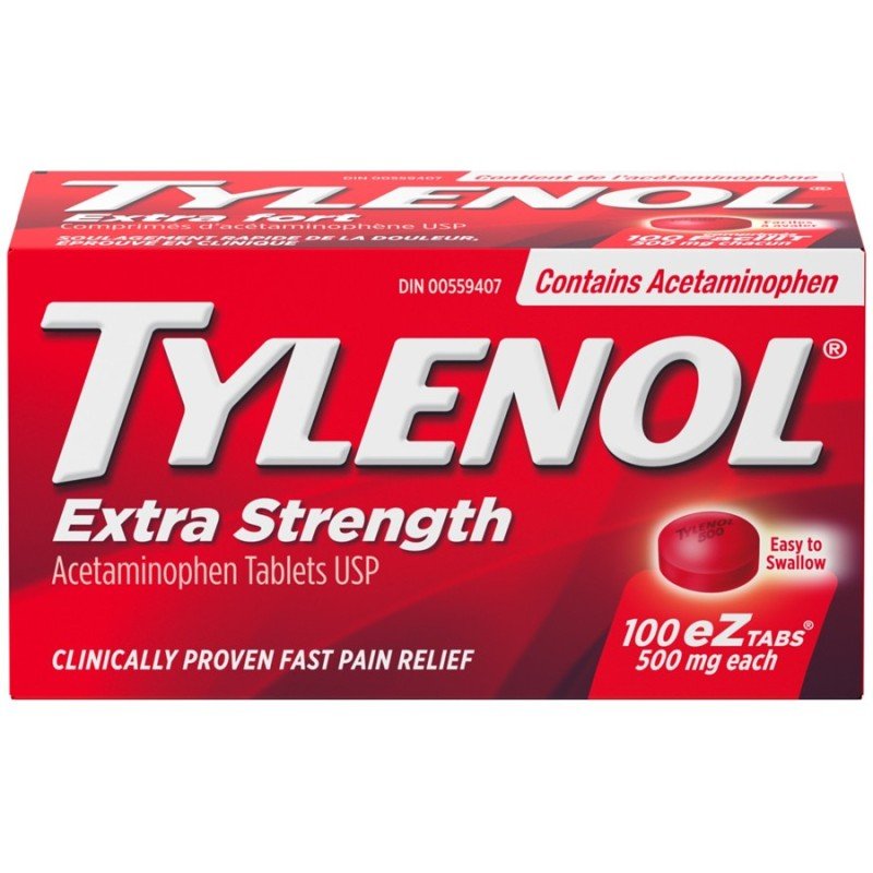 Tylenol Extra Strength 500 mg EZ Tablets 100's