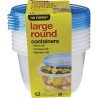No Name Large Round Containers 755 ml 12 Pieces