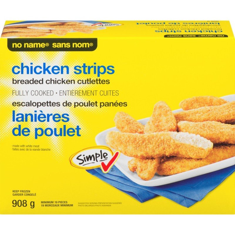 No Name Chicken Strips Breaded Chicken Cutlettes 908 g