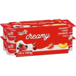 Yoplait Creamy Yogurt Fieldberry Cherry Strawberry Peach 16 x 100 g