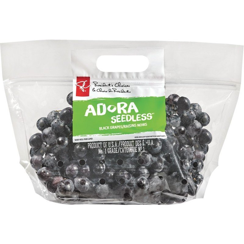 PC Sable Black Seedless Grapes (up to 1370 g per pkg)