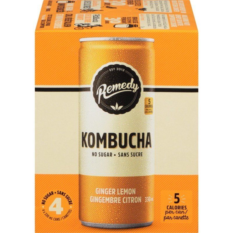 Remedy Ginger Lemon Kombucha 4 x 330 ml