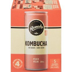 Remedy Peach Kombucha 4 x...