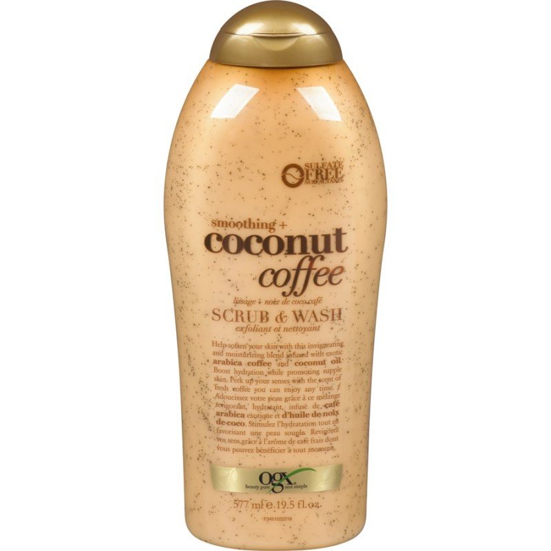 OGX Smoothing + Coconut Coffee Scrub & Wash 577 ml