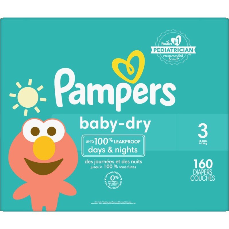 Pampers Baby Dry Diapers Size 3 160's