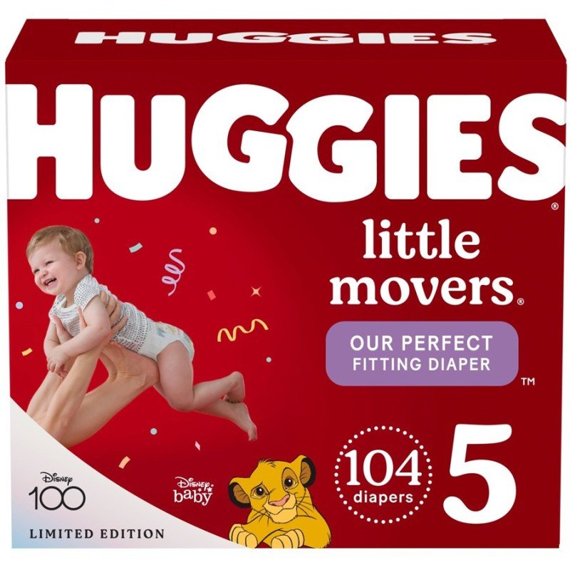 Huggies Little Movers Diapers Mega Colossal Step 5 104's