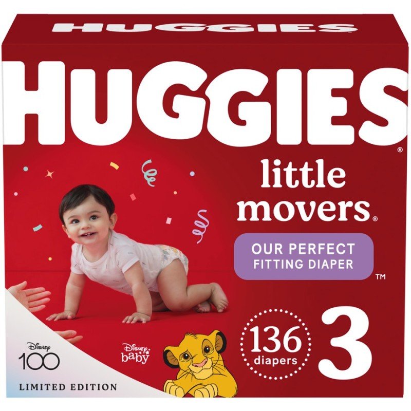 Huggies Little Movers Diapers Mega Colossal Step 3 136's