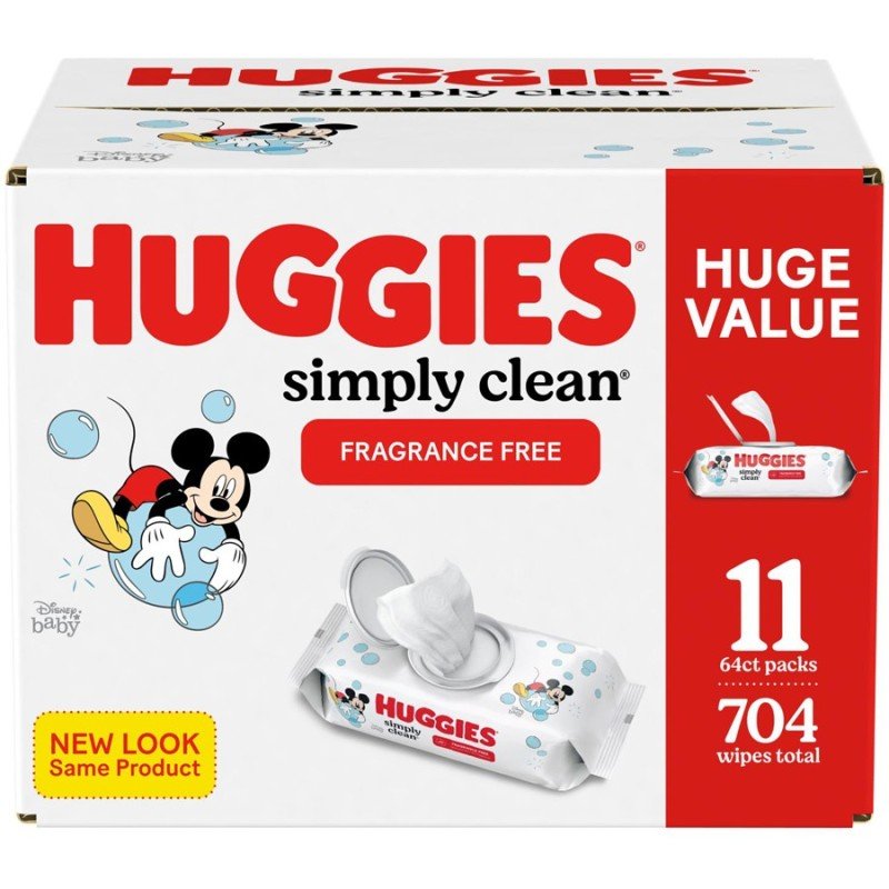 Huggies Simply Clean Fragrance Free Wipes 11’s 704's