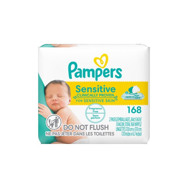 Pampers Sensitive Fragrance Free Baby Wipes 168’s