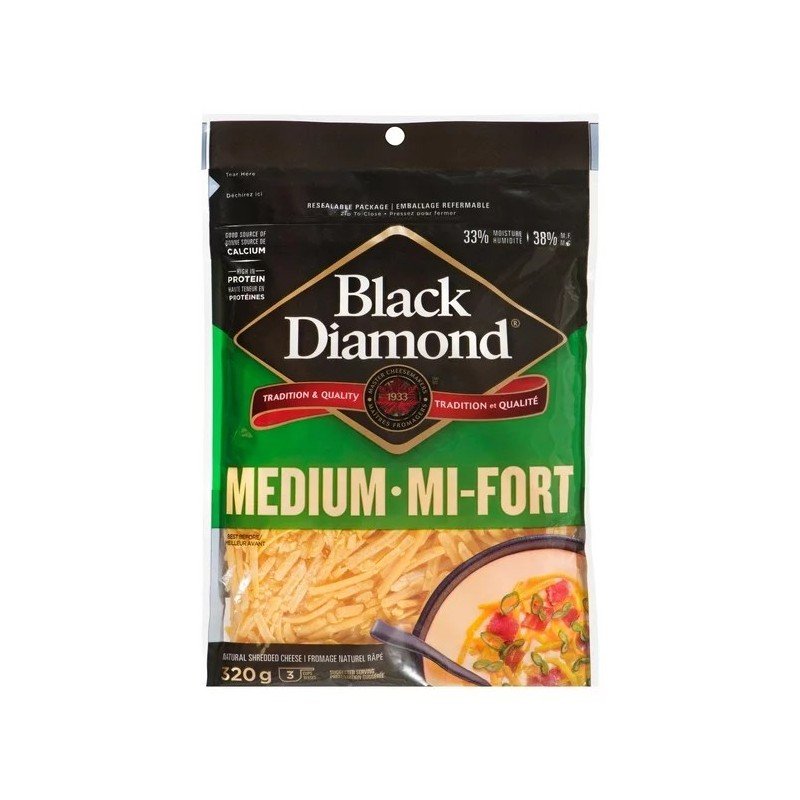 Black Diamond Medium Cheddar Shreds 320 g