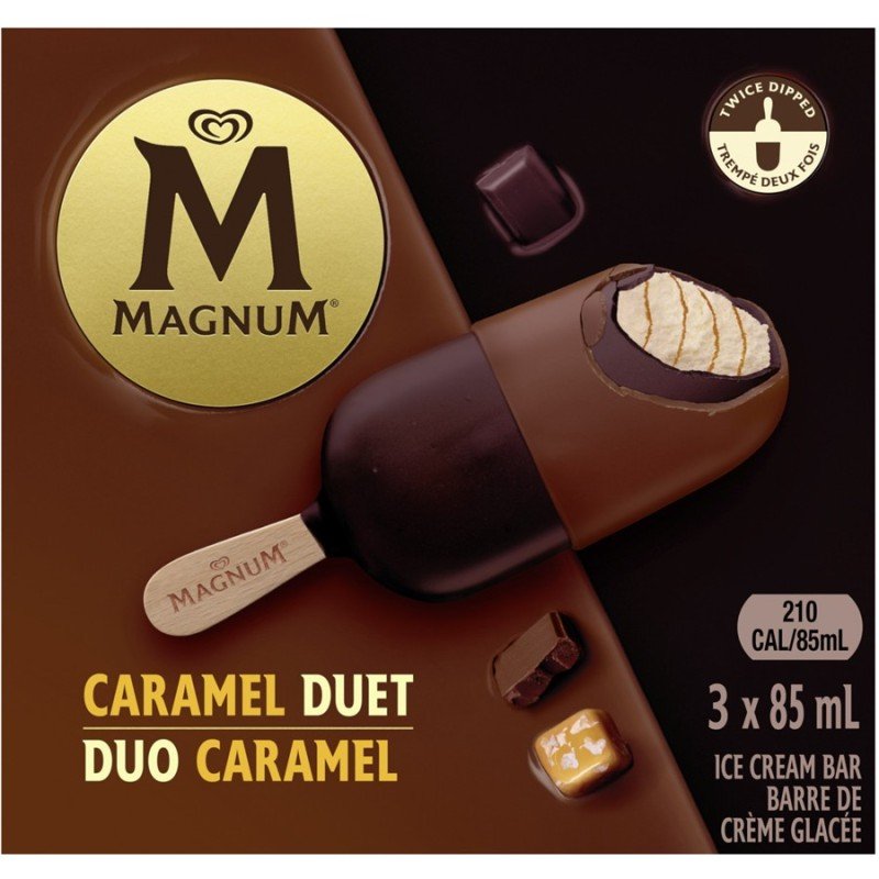 Magnum Ice Cream Bars Caramel Duet Double Chocolate 3 x 85 ml