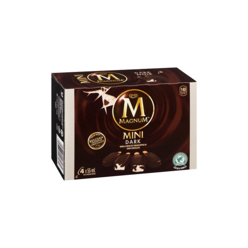 Magnum Mini Ice Cream Bars Dark Cocoa 4 x 55 ml