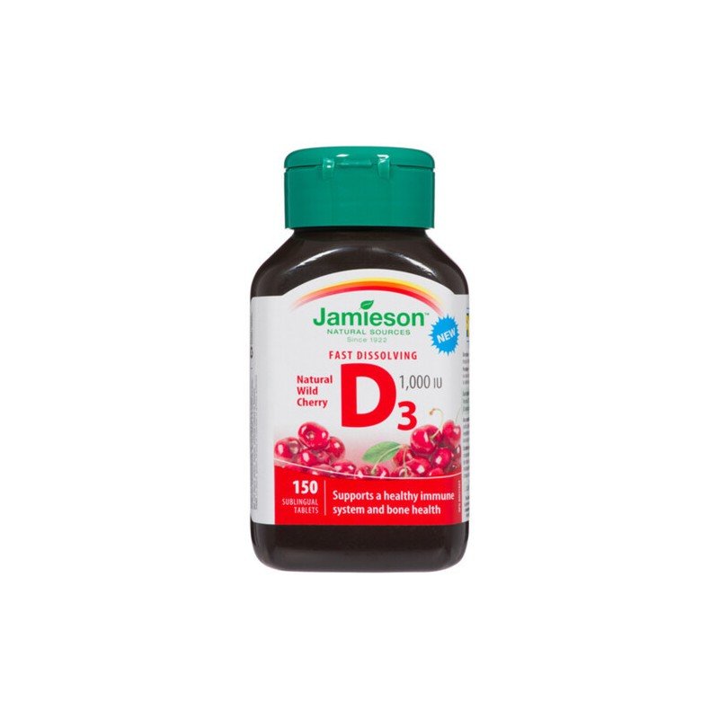Jamieson Vitamin D3 Fast Dissolving 1000 IU Natural Wild Cherry 150’s