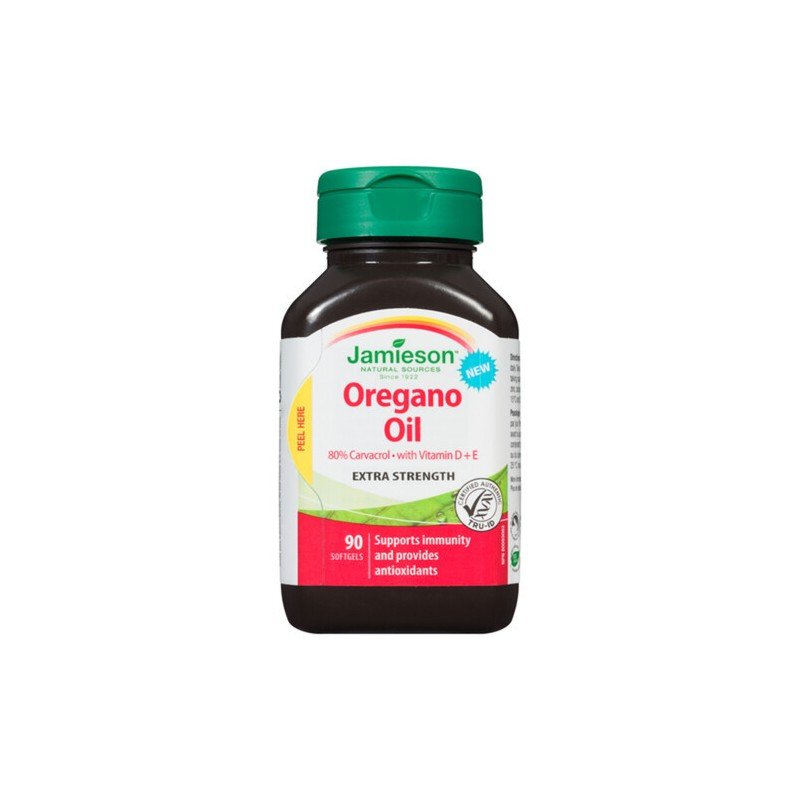 Jamieson Oregano Oil with Vitamin D + E Extra Strength Softgels 90's