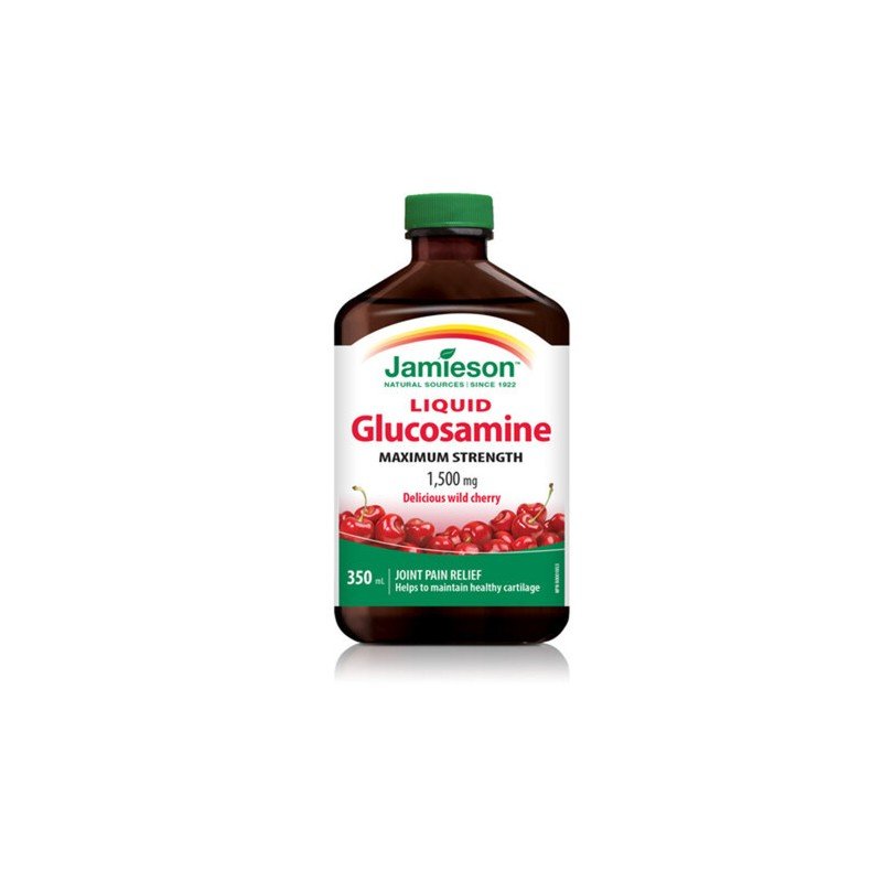 Jamieson Liquid Glucosamine Maximum Strength 1500 mg Delicious Wild Cherry 350 ml