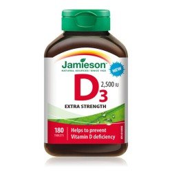 Jamieson Vitamin D3 2500 IU Extra Strength Tablets 180’s