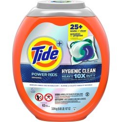 Tide Pods Laundry Detergent Hygienic Clean Power Pods Heavy Duty Original 63’s