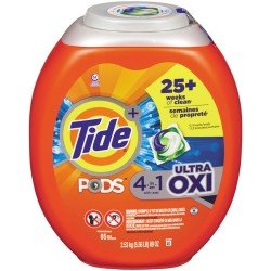 Tide Pods Laundry Detergent 4-in-1 Ultra Oxi 85’s