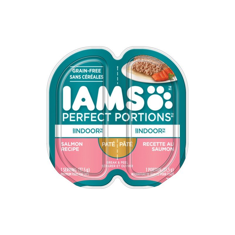 Iams Perfect Portions Indoors Salmon Pate 75 g