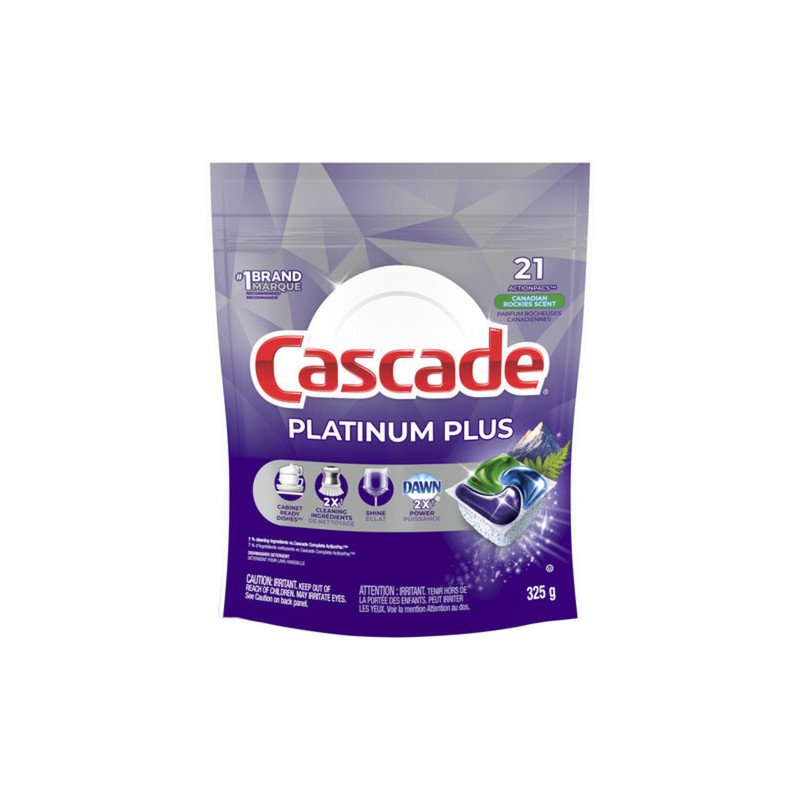 Cascade Platinum Plus Dishwasher Detergent Pods Canadian Rockies Scent 21’s