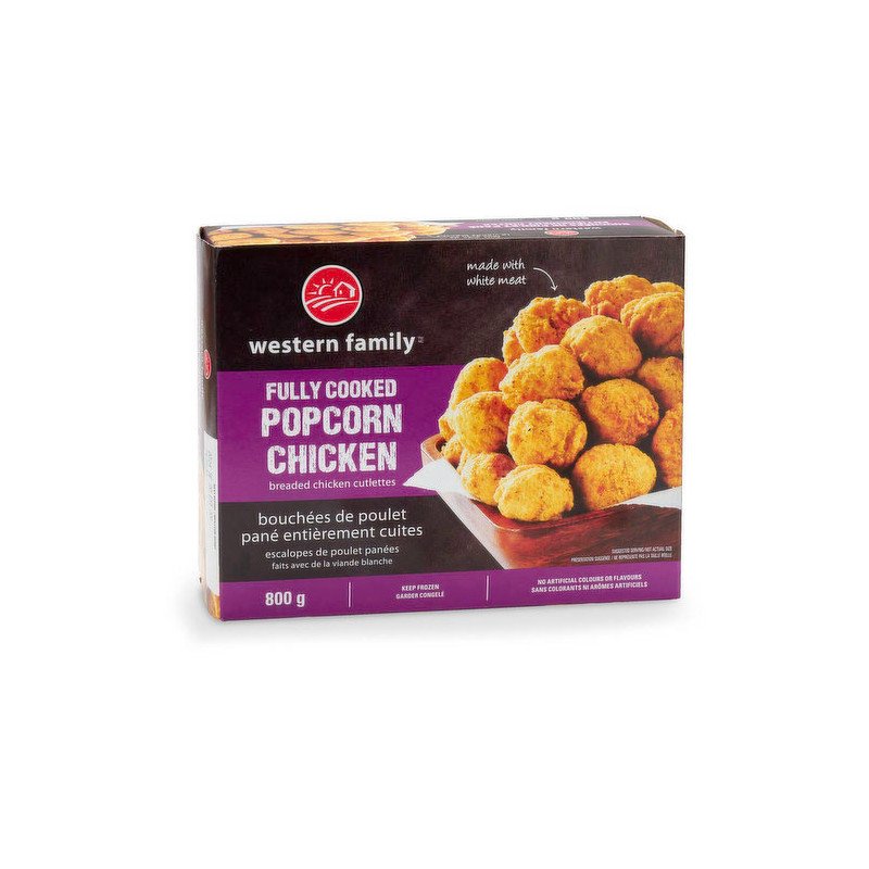 Western Family Fully Cooked Popcorn Chicken 800 g