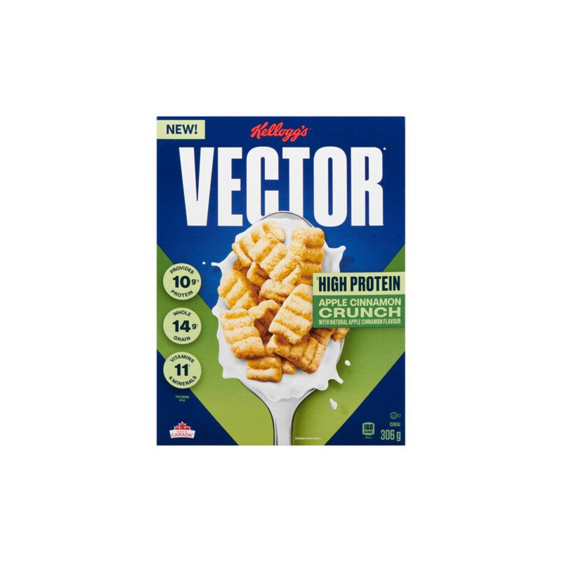 Kellogg's Vector High Protein Apple Cinnamon Crunch Cereal 306 g