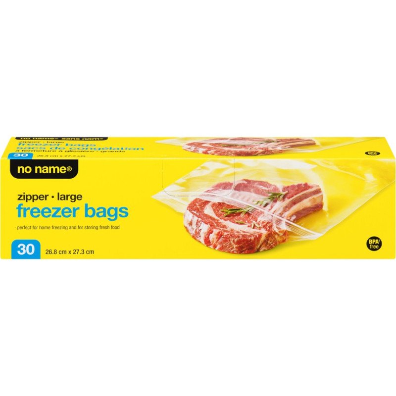 No Name Resealable Freezer Bags Large 30's