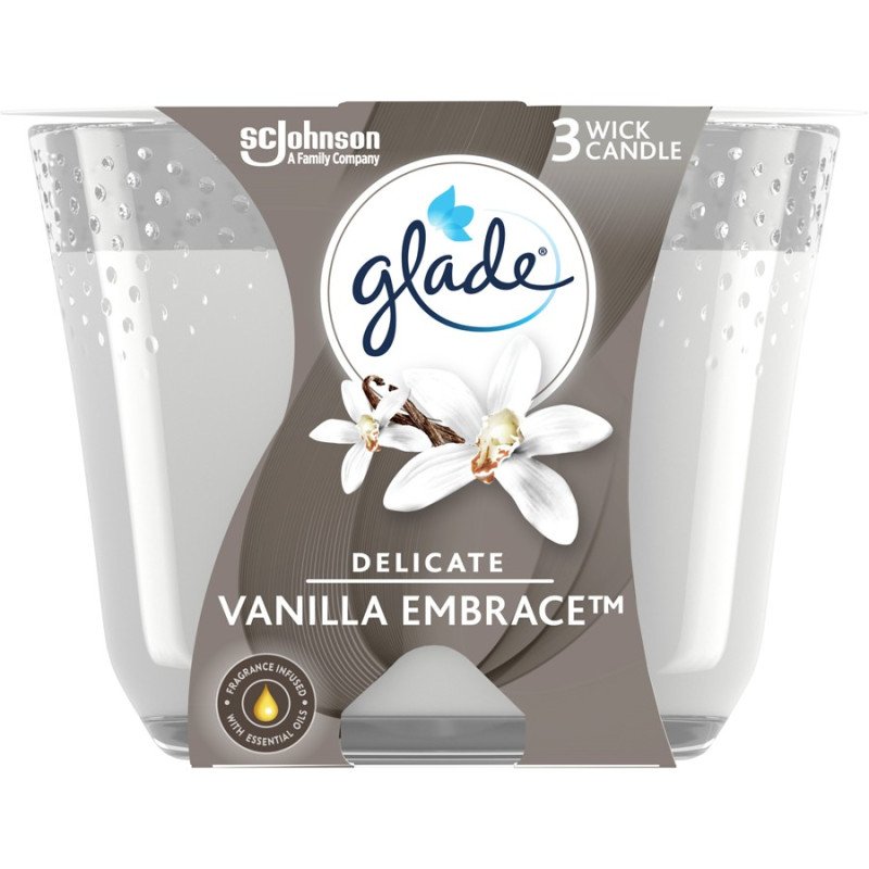 Glade 3-Wick Jar Candle Delicate Vanilla Embrace each