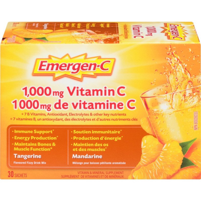Emergen-C Super Tangerine Mandarine 1000mg Vitamin C 30's
