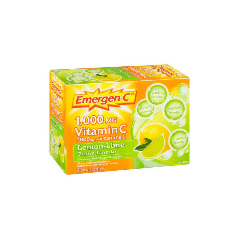 Emergen-C Lemon Lime 1000mg Vitamin C 30's