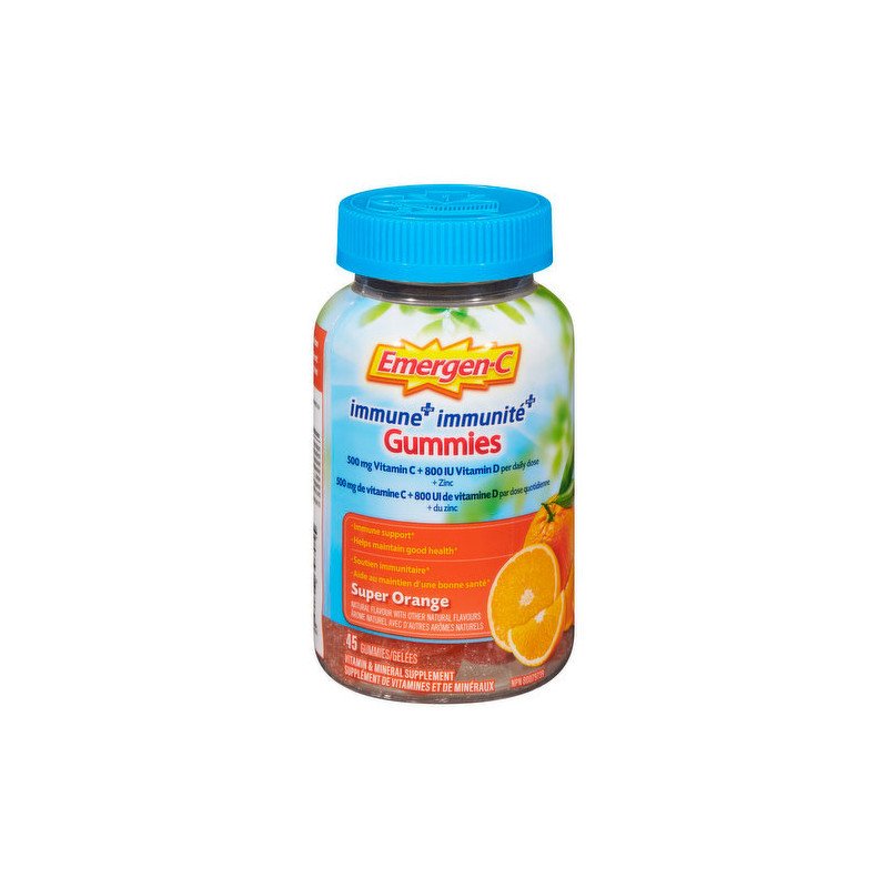 Emergen-C Immune+ Gummies 500 mg Vitamin C Super Orange 45’s