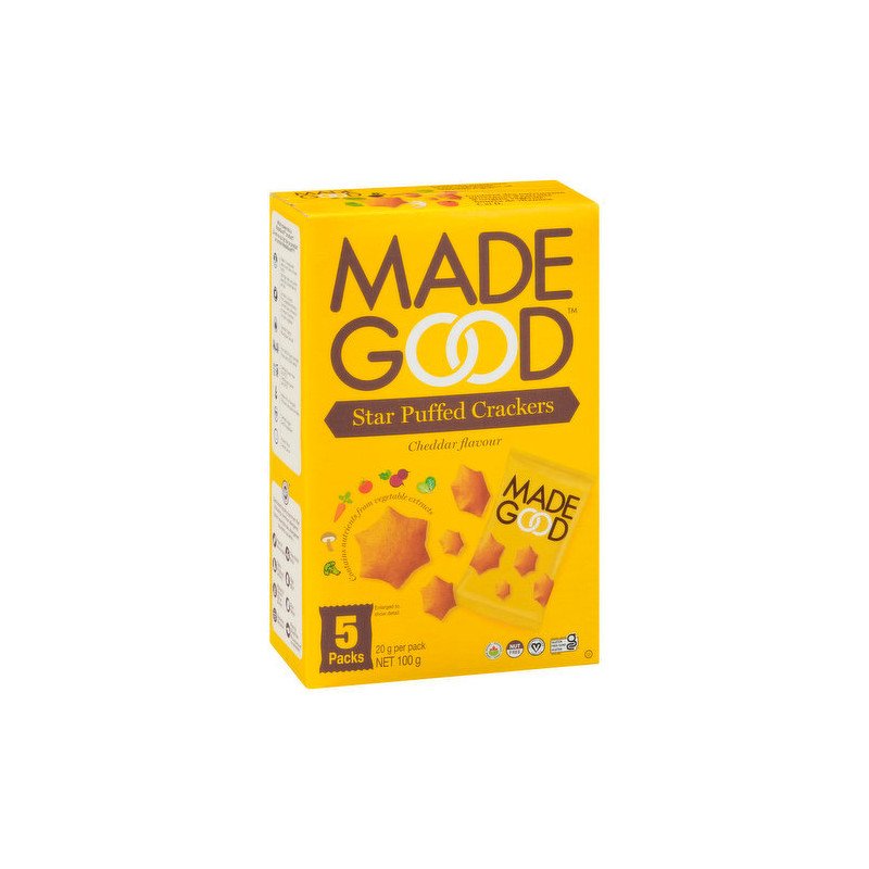 Made Good Star Puffed Crackers Cheddar 100 g