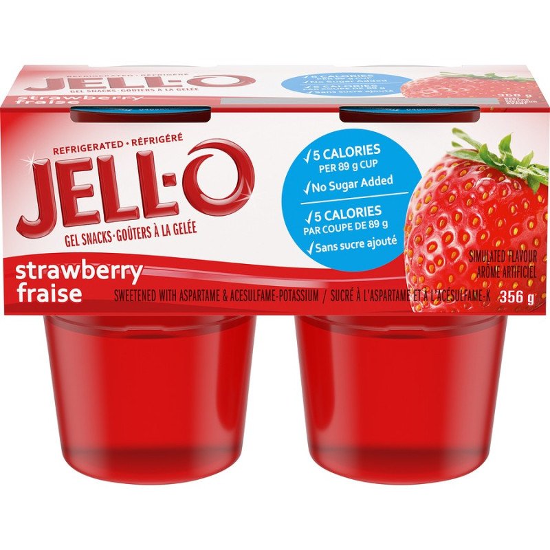 Jell-O Gel Snacks Strawberry 4 x 89 g