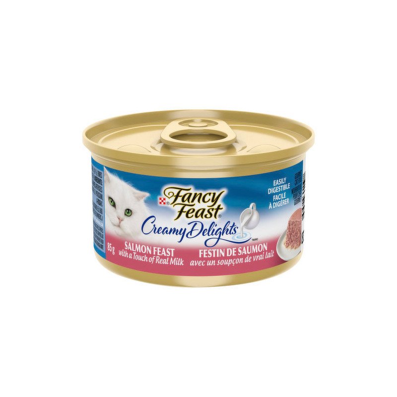 Fancy Feast Cat Food Creamy Delights Salmon Feast with a Touch of Real Milk 85 g